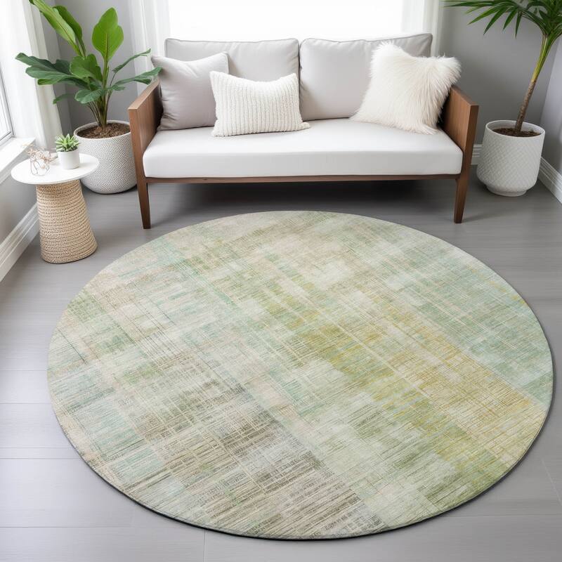 Machine Washable Indoor/Outdoor Modern Ombre Chantille Rug