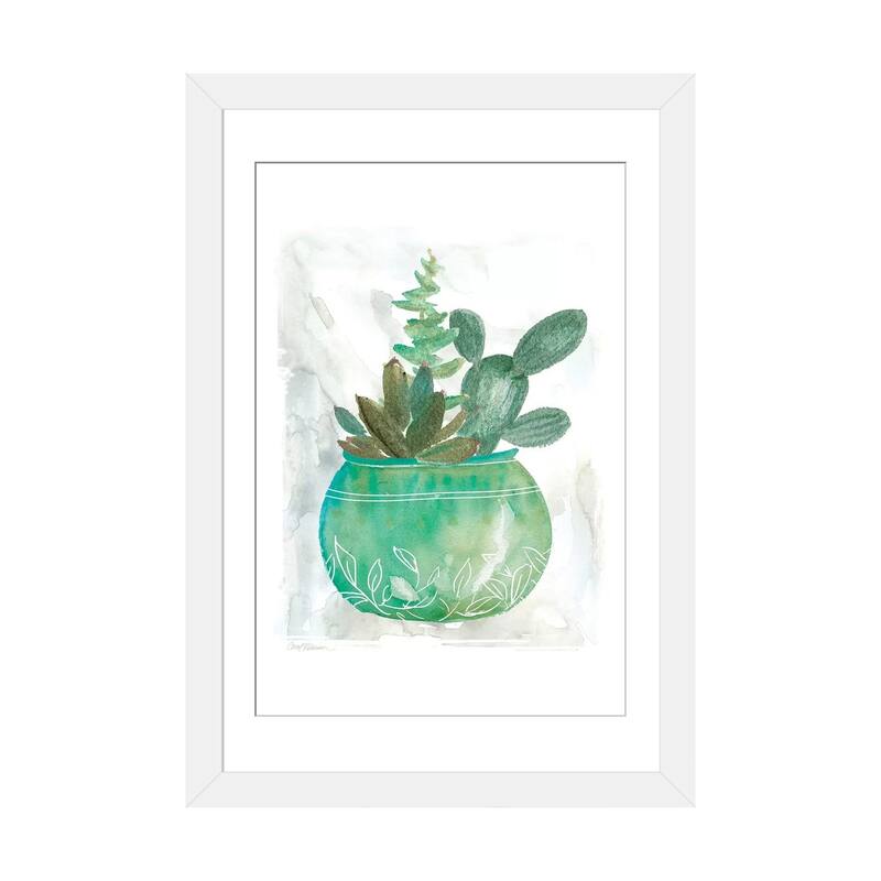 iCanvas "Summer Succulent" by Carol Robinson - White - 32x24x1