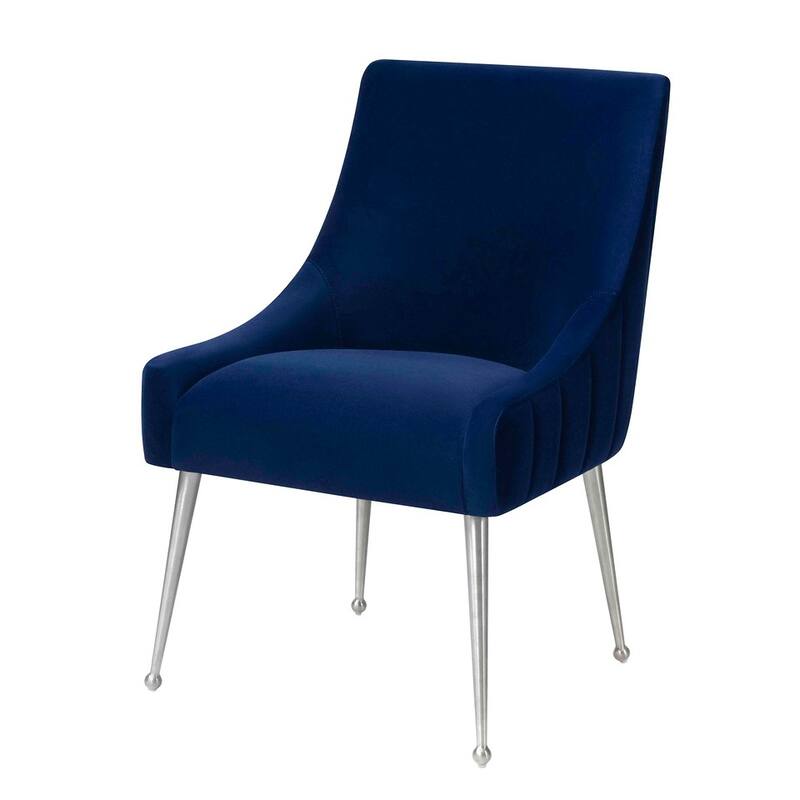 Irina Dining Chair Modern Easy Clean Velvet Upholstered Side Chair with Brushed Gold Leg