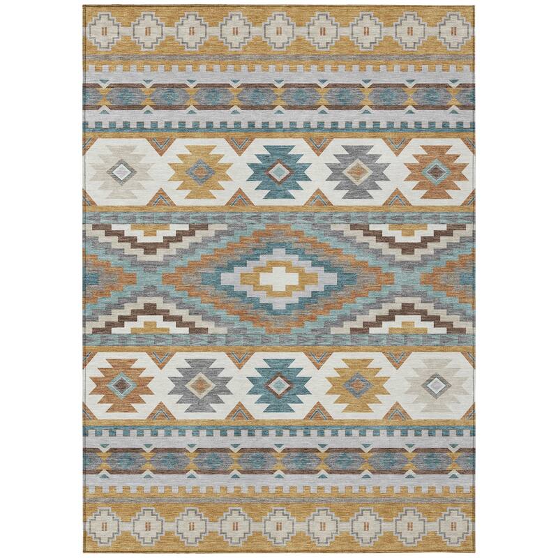 Machine Washable Indoor/ Outdoor Modern Ottawa Chantille Rug