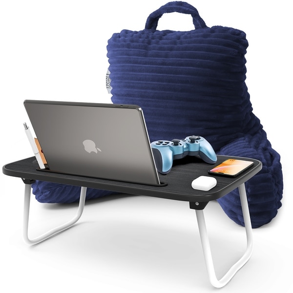 Nestl Cut Plush Reading Pillow with Portable Lap Desk Stand for Laptop Shredded Memory Foam Back Support Bed Rest Pillow On Sale Bed Bath Beyond 35435524