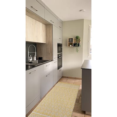 Luxurious Woven Cotton Kitchen Runner Mat Rug - Anti-Fatigue, Anti-Skid, Cushioned - 18''x48''