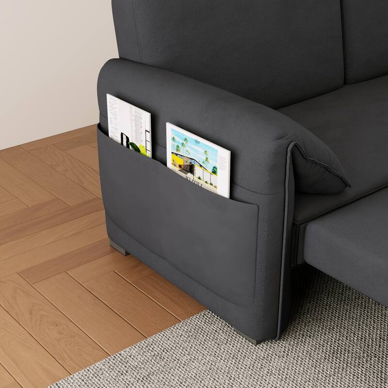 Convertible 63-inch Velvet Sofa Bed with Three Adjustable Modes - Comfortable Sofa, Lounge, and Double Bed for Home or Office