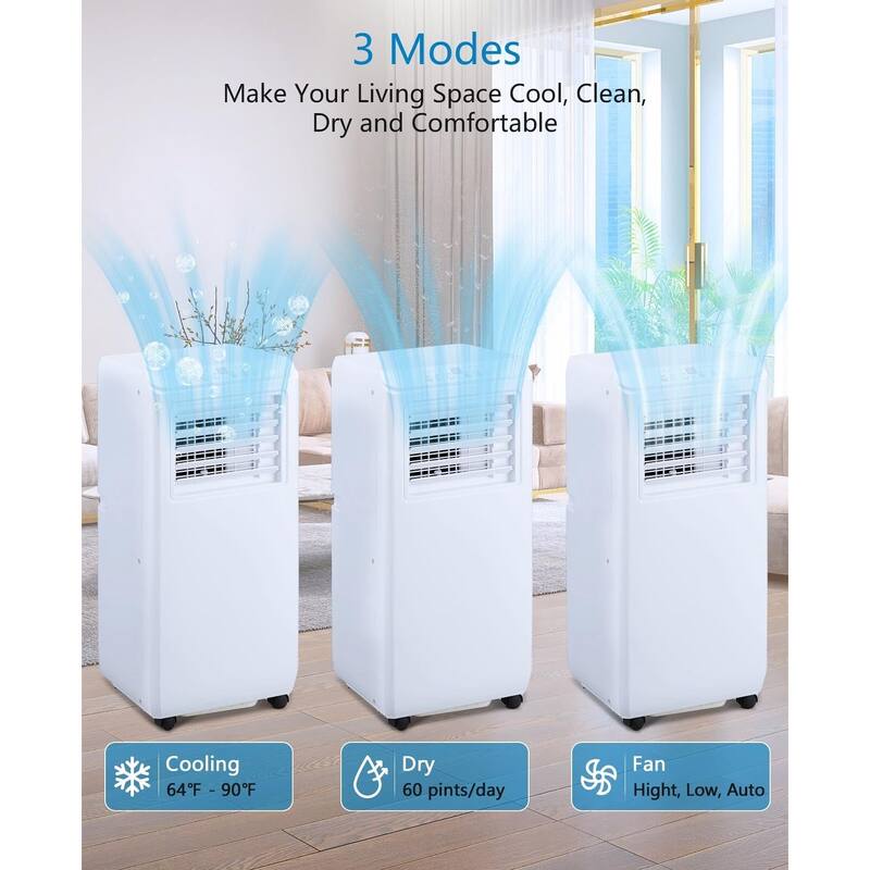 Portable Air Conditioner 3 in 1 with Remote Cool, 10000 BTU(ASHRAE)/6500 BTU (SACC)