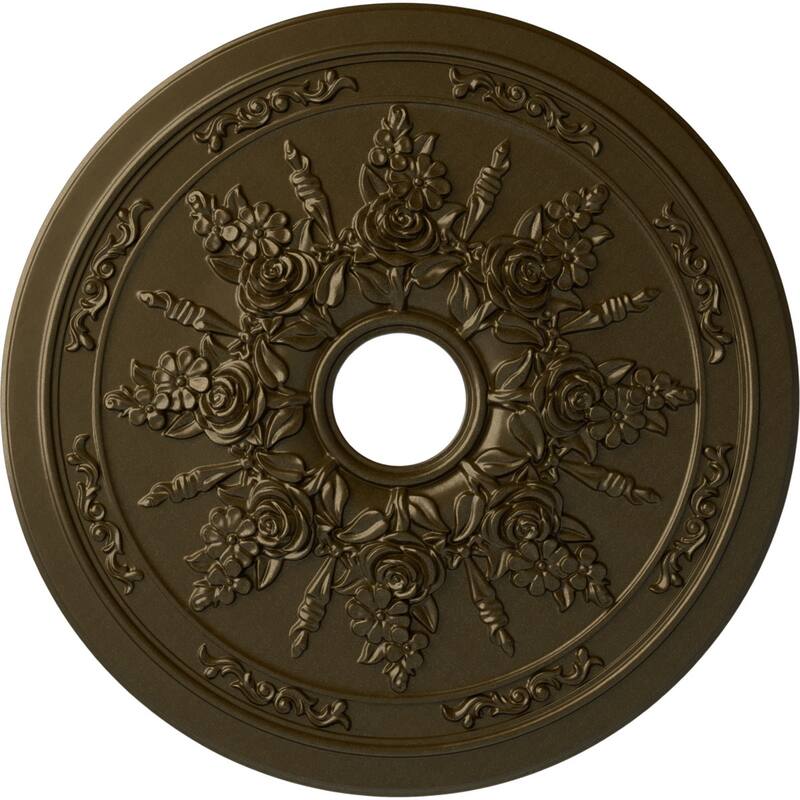 23 5/8"OD x 4"ID x 1 1/2"P Rose and Ribbon Ceiling Medallion