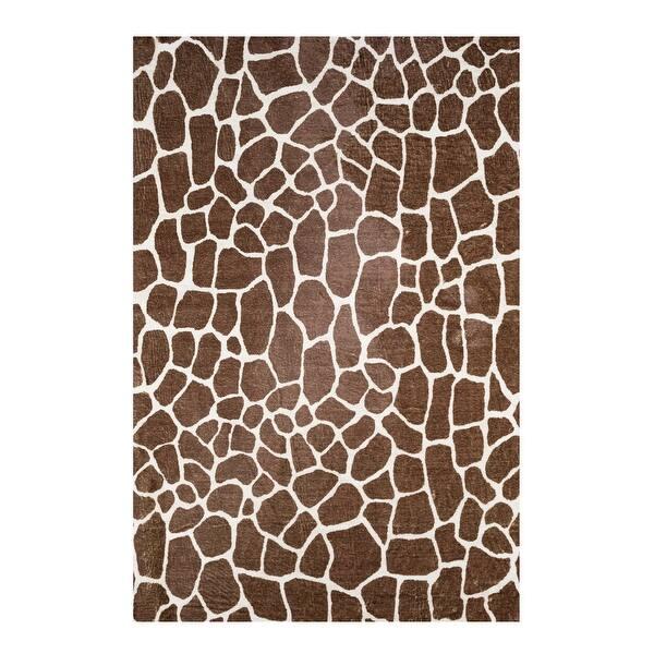 5' X 8' Brown Animal Print Shag Non Skid Area Rug 5' X 8' Brown Animal Print Shag Non Skid Area Rug
