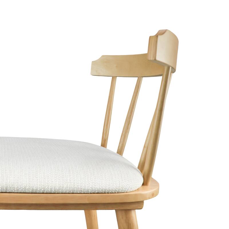 Christopher Knight Home - Olivia Modern Upholstered Solid Rubberwood Counter Stool with Windsor Open-Back Design