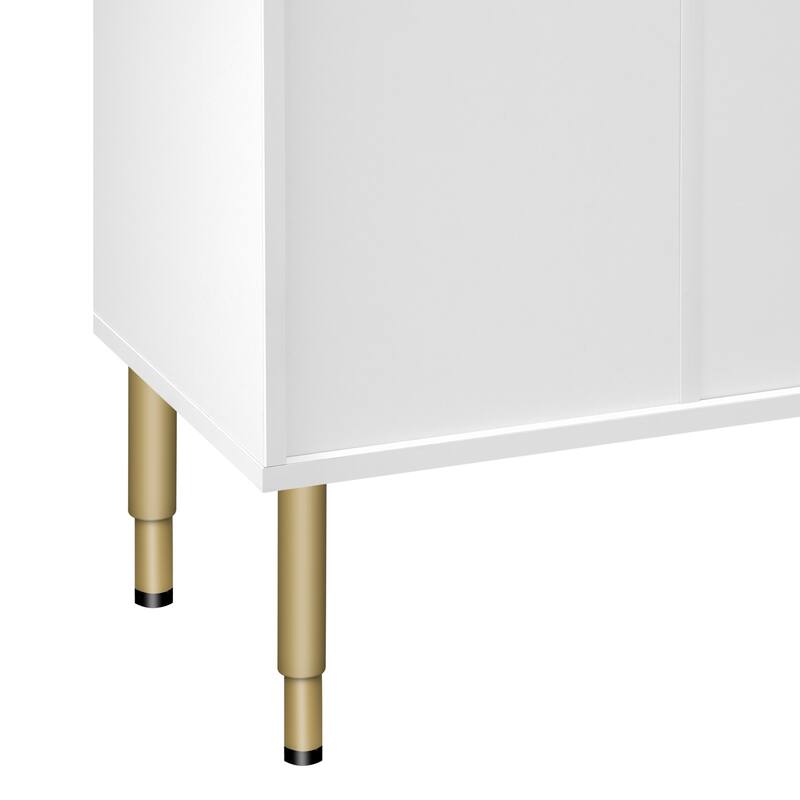 Modern Sideboard Buffet Cabinet with Tempered Glass Doors