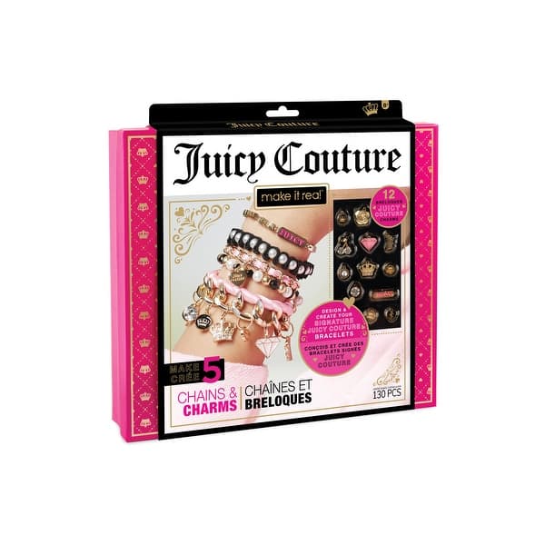 Make It Real Juicy Couture Pink and Precious Bracelets - DIY Charm Bracelet  Making Kit with Beads - Gifts for Girls : : Beauty