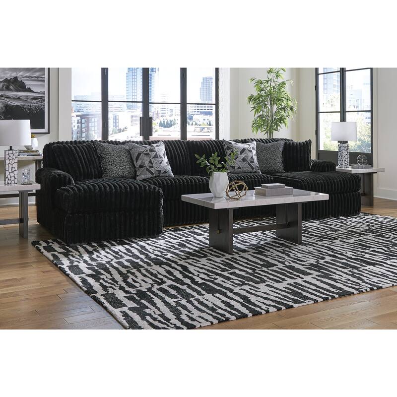 Signature Design by Ashley Midnight-madness 3-Piece Sectional with Chaise - 150" W x 65" D x 40" H