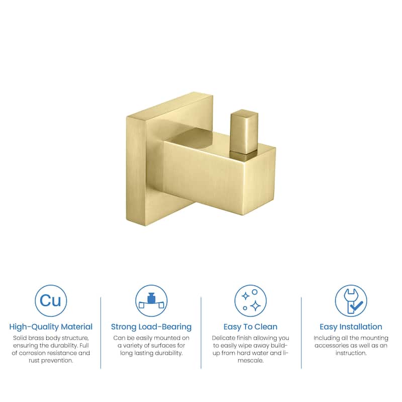 Cube Bathroom Towel & Robe Hook 3 Count