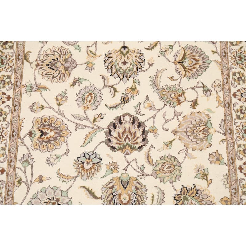 Floral Vegetable Dye Tabriz Oriental Area Rug Wool Hand-knotted Carpet - 4'0" x 6'4"