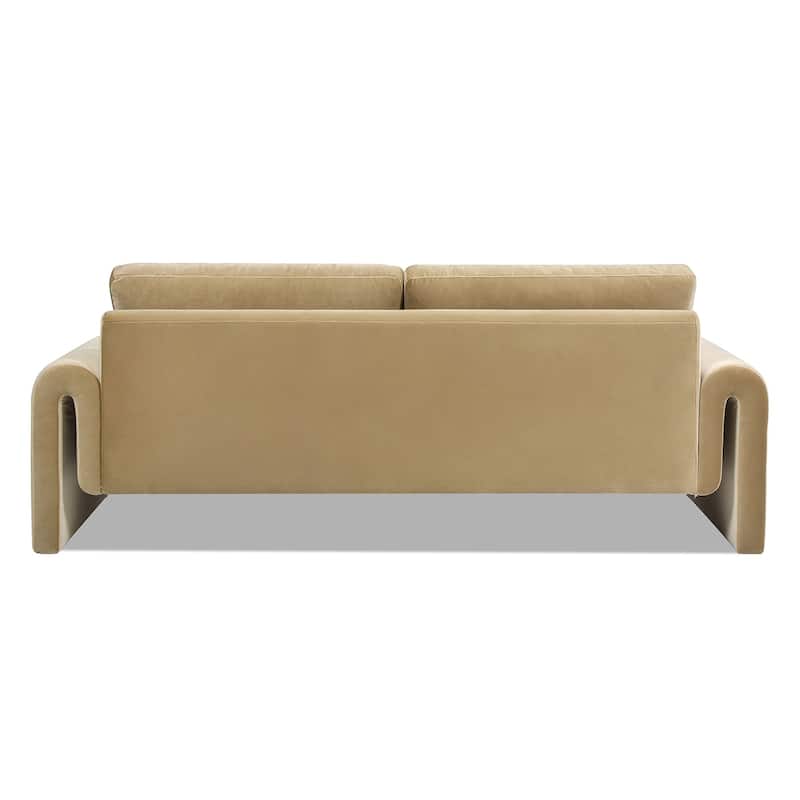 Mason 85" Velvet Pillow Back Curved Arm Sofa