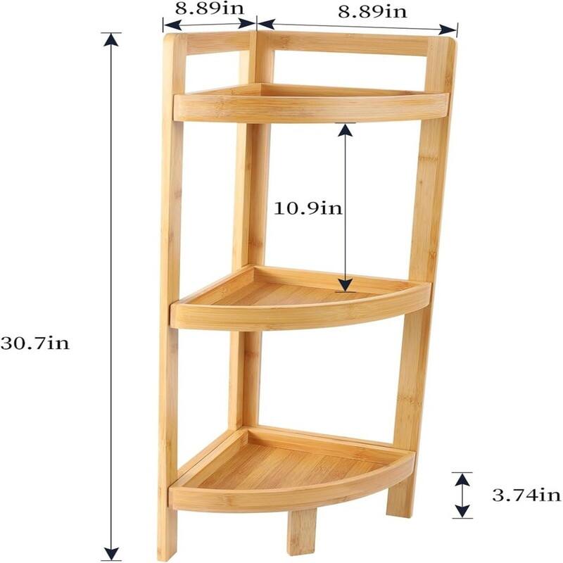 3-Tier Bamboo Corner Shelf