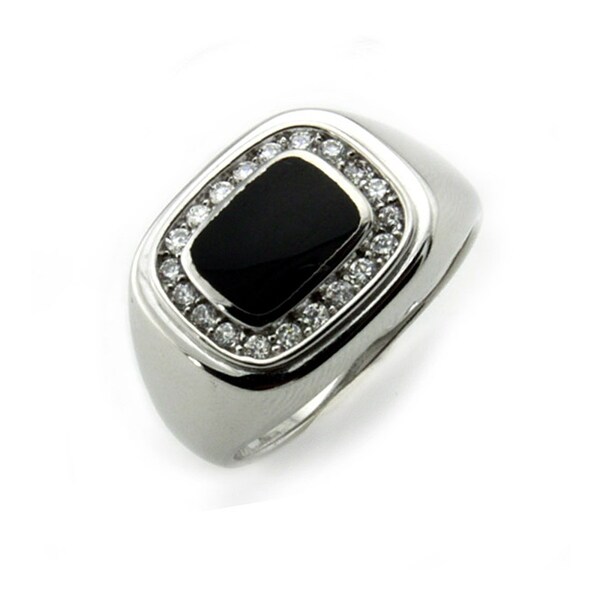 Sterling Silver Men's Ring w/ Onyx