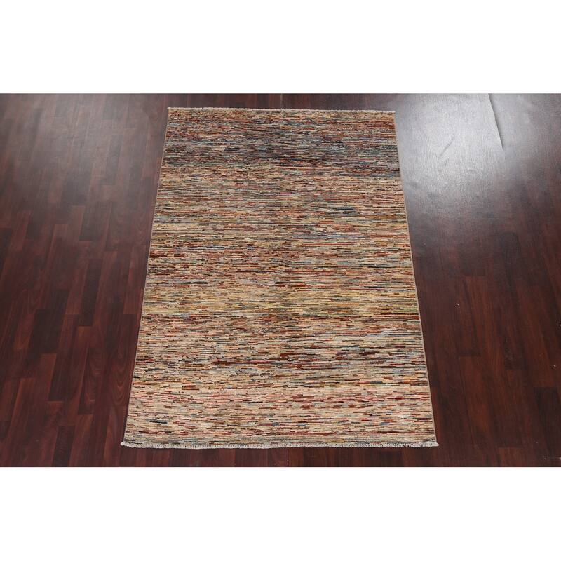 Contemporary Gabbeh Kashkoli Wool Area Rug Hand-knotted Bedroom Carpet - 5'3" x 7'7"