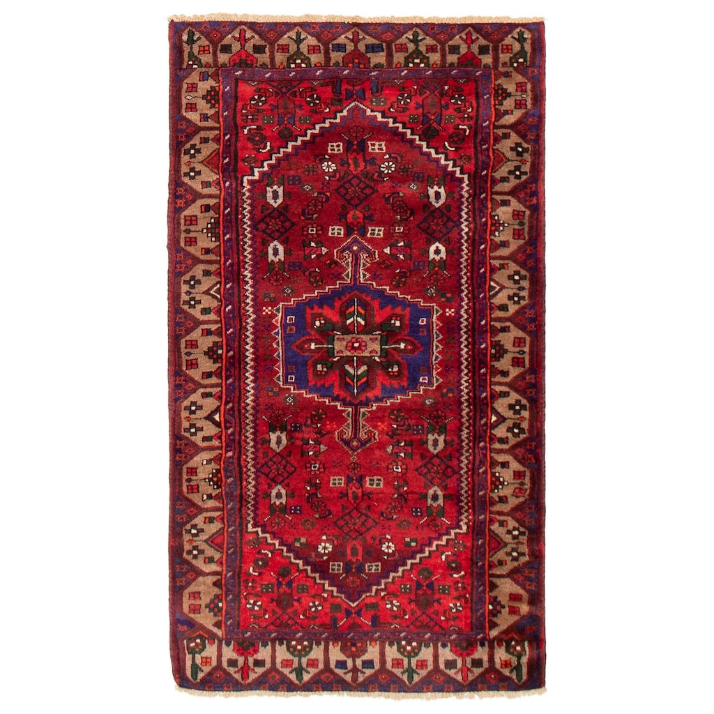 ECARPETGALLERY Hand-knotted Andelz Red Wool Rug - 3'9 x 6'8