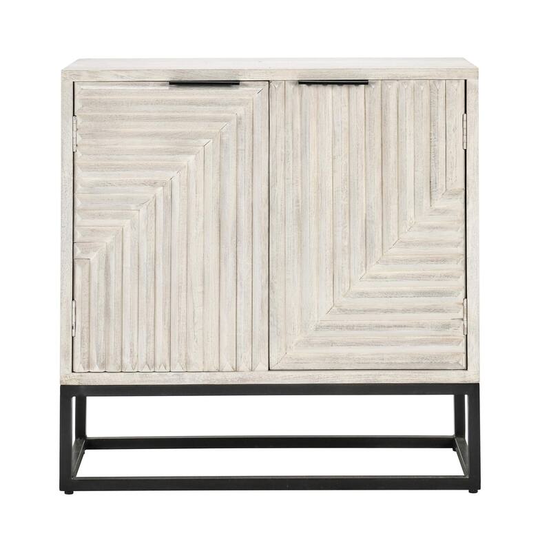 Classic Home Flint Two-Door Mango Wood Sideboard in Whitewash