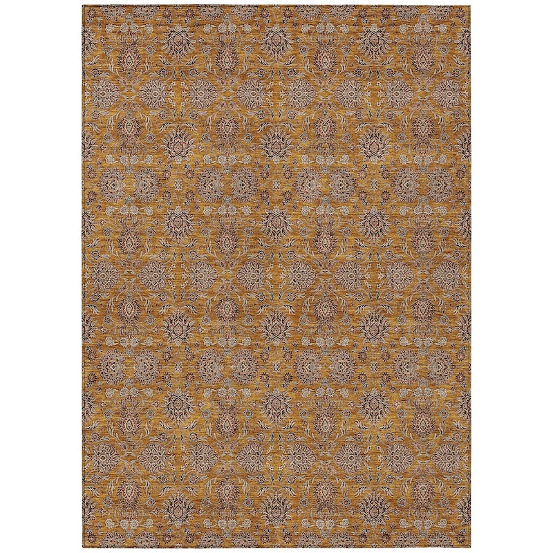 Machine Washable Indoor/ Outdoor Chantille Traditional Floral Rug