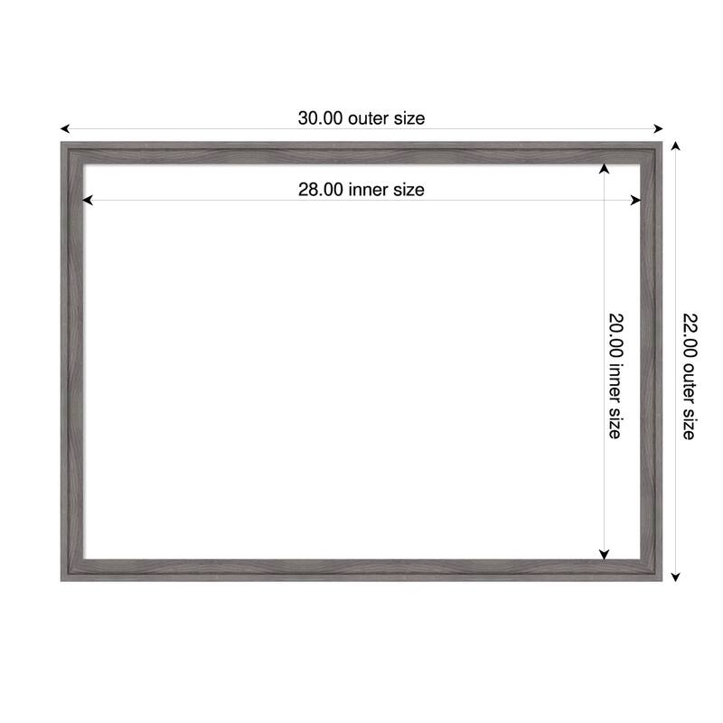 Amanti Art Florence Gold Framed Dry Erase Magnetic Board - 30 x 22 in - Florence Grey