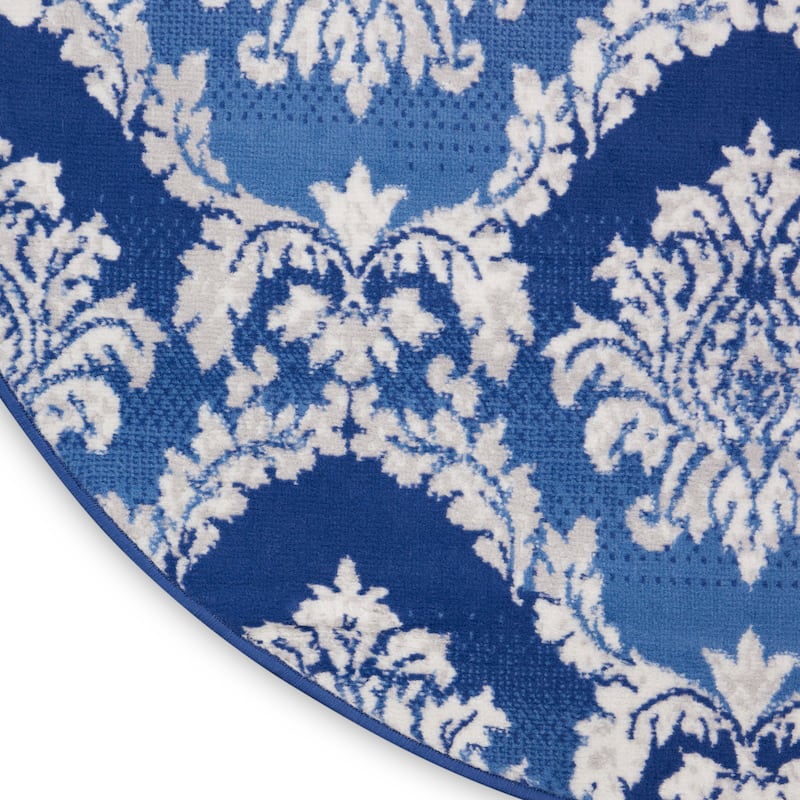 Nourison Whimsicle Boho French Country Floral Blue Ivory Area Rug