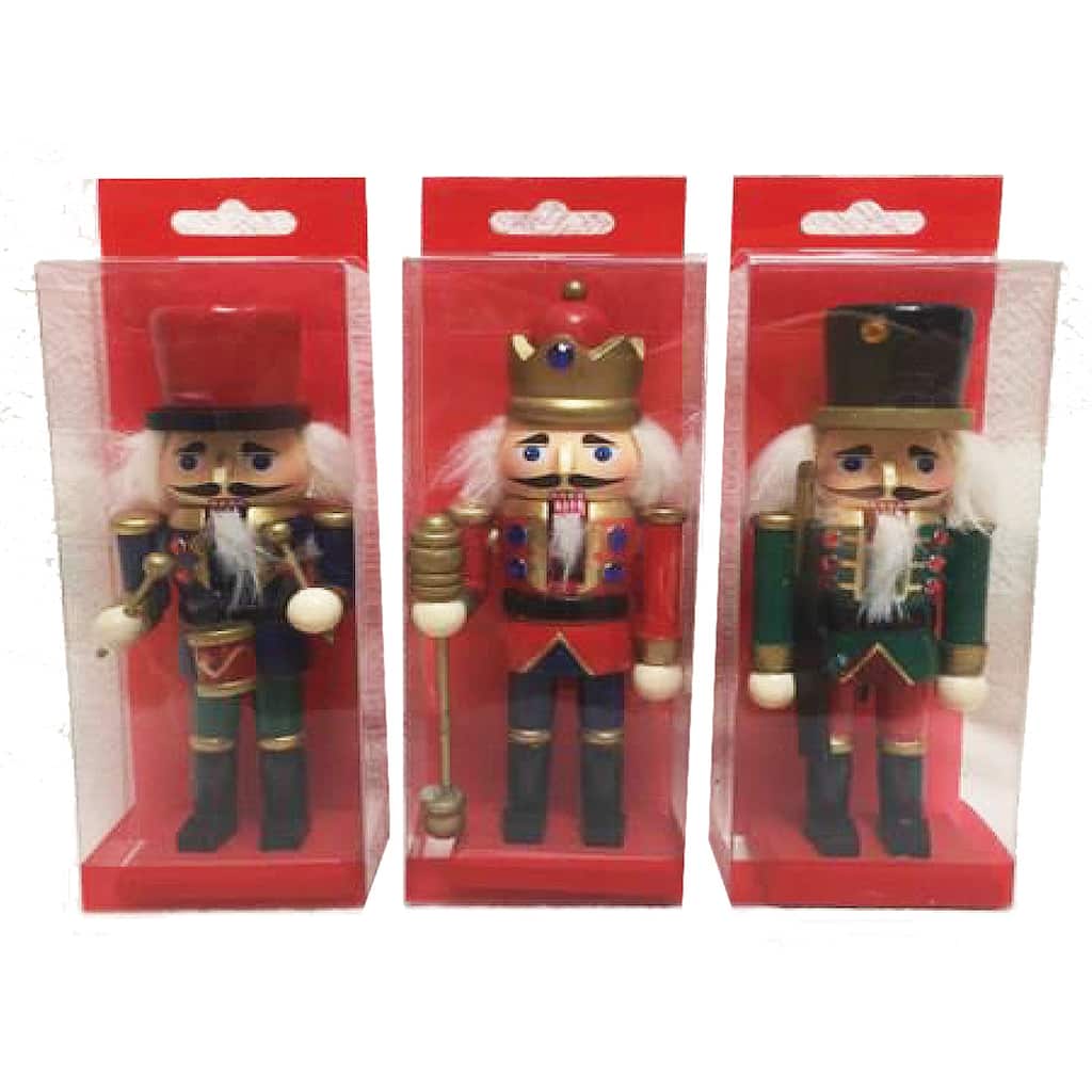 6" Traditional Nutcrackers, Set of 3