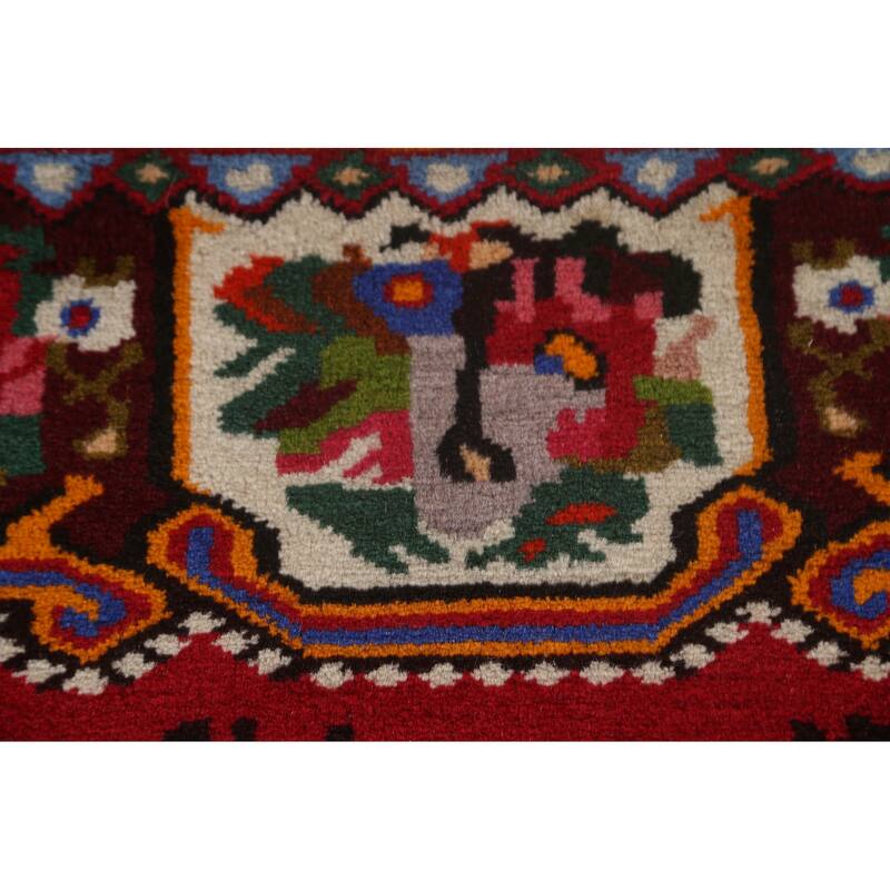 Hand Knotted Oriental 100% Wool Carpet Traditional Floral Pink Bakhtiari Area Rug - 5' 3'' X 3' 7''