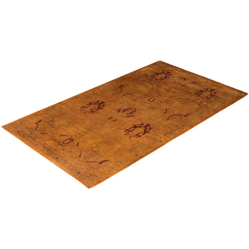 Overdyed, One-of-a-Kind Hand-Knotted Area Rug - Brown - 3' 2" x 5' 3"