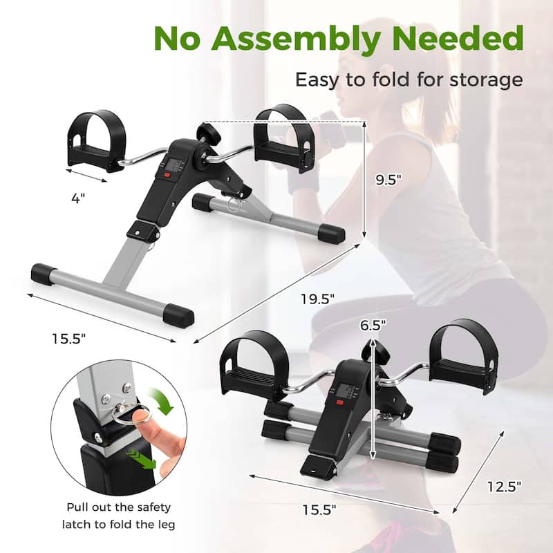 Costway Under Desk Exercise Bike Pedal Exerciser with LCD Display for - See Details