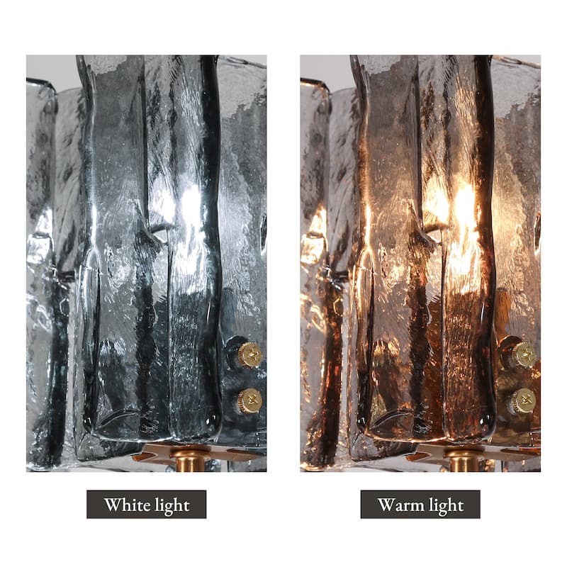 Kasy Modern 3-Light Textured Glass Chandelier Kitchen Island Lights for Dining Room - W 24.8" x D 4.7" x H 10.2"