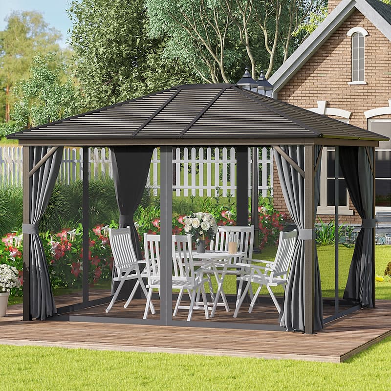 Outsunny Aluminum Frame Hardtop Gazebo