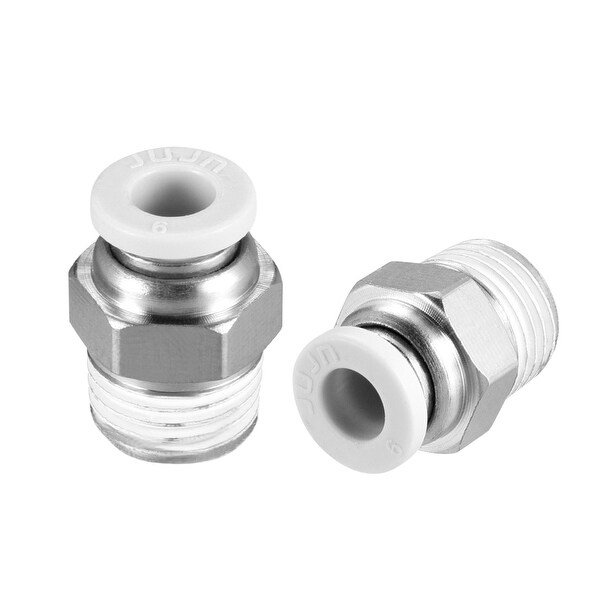 Push To Connect Air Fitting 5pcs 1/4" OD Tube X 1/4" NPT Pneumatic Male Elbow 