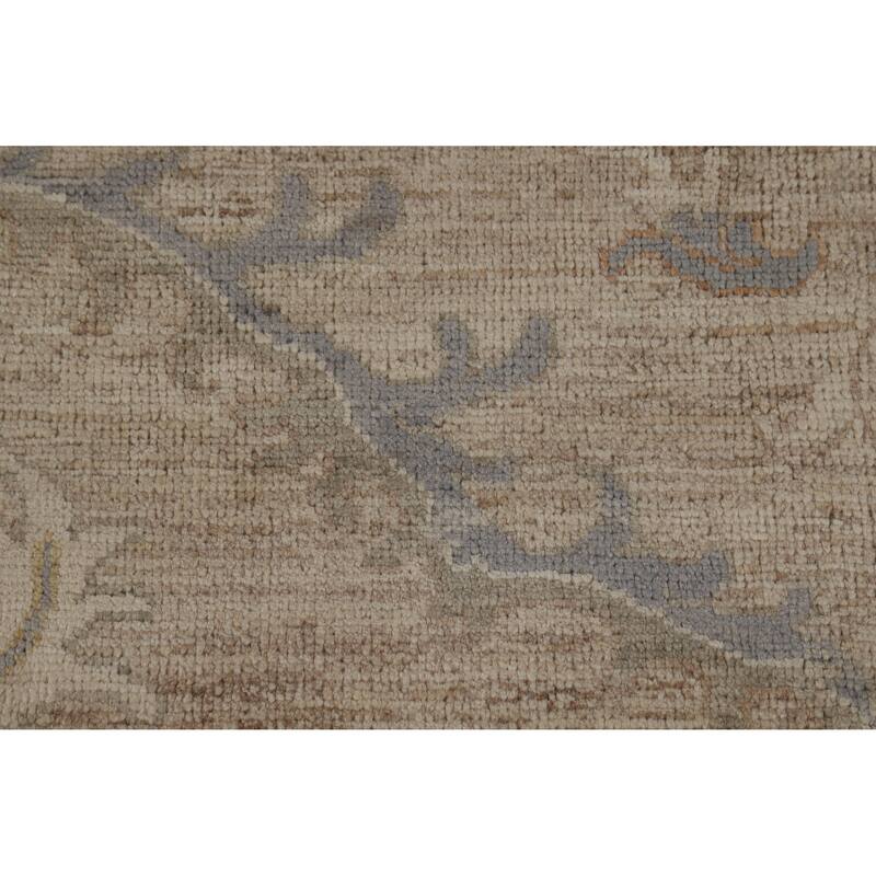Hand Knotted Oriental 100% Wool Carpet Transitional All-Over Greys & Charcoal Oushak Area Rug - 11' 9'' X 9' 2''