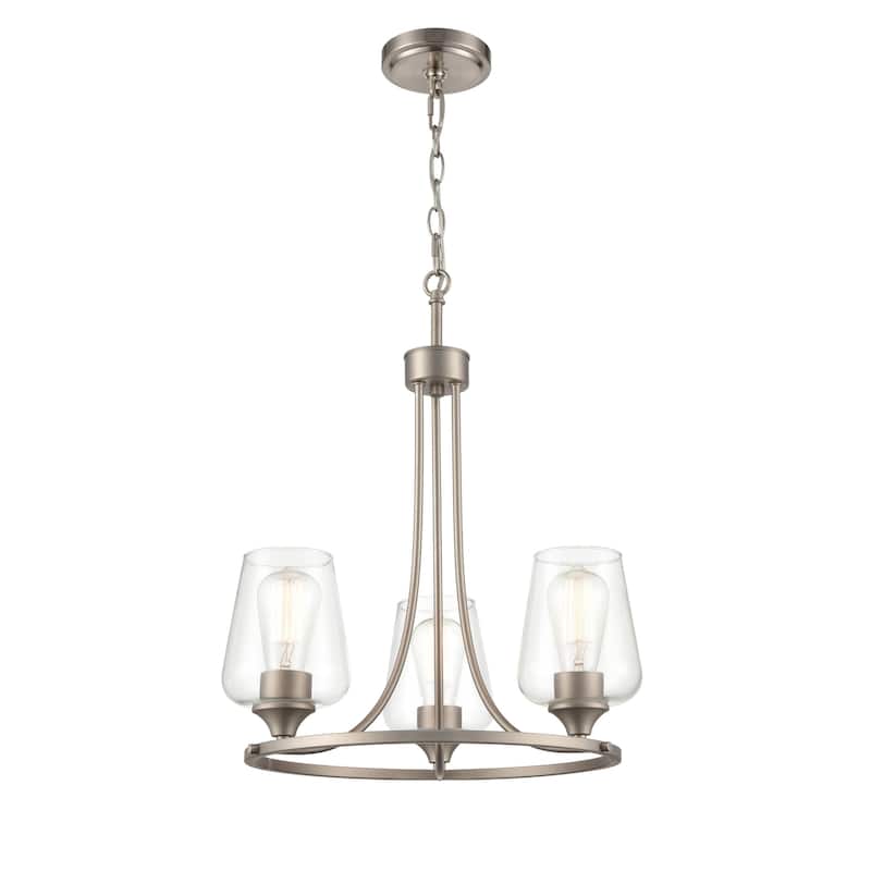 Millennium Lighting Ashford 3 Light Chandelier in Multiple Finishes with Clear Glass Shades