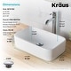 preview thumbnail 29 of 32, Kraus 3-in-1 Set White Rectangle Ceramic Sink, Ramus Faucet w/Drain