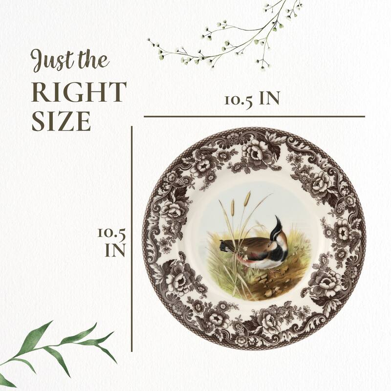 Spode Woodland Dinner Plate Birds Motif - 10.5