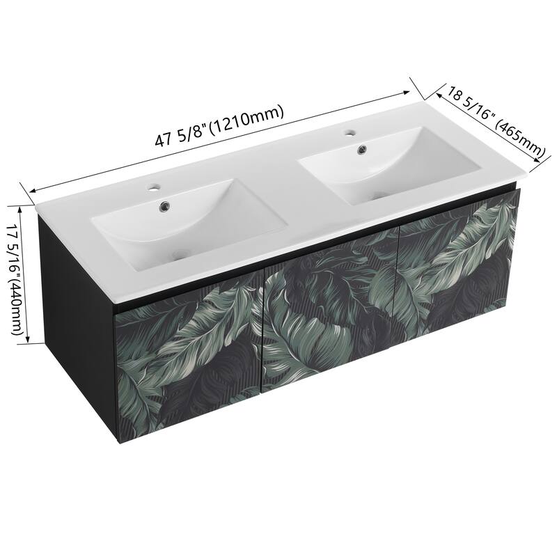 Bathroom Vanity With Sink In 24/30 Inch, Floating Bathroom Vanity with Soft Close Door