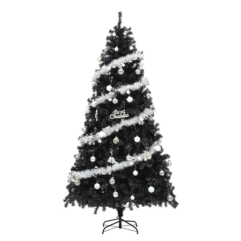 7.5ft Pre-lit Black Christmas Tree with Lights with 1600 Tips & 550 UL Listed Lights