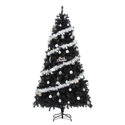 7.5ft Pre-lit Black Christmas Tree with Lights with 1600 Tips & 550 UL Listed Lights