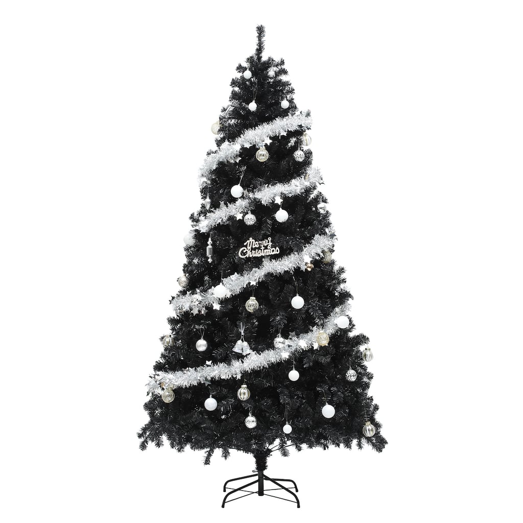 7.5ft Pre-lit Black Christmas Tree with Lights with 1600 Tips & 550 UL Listed Lights