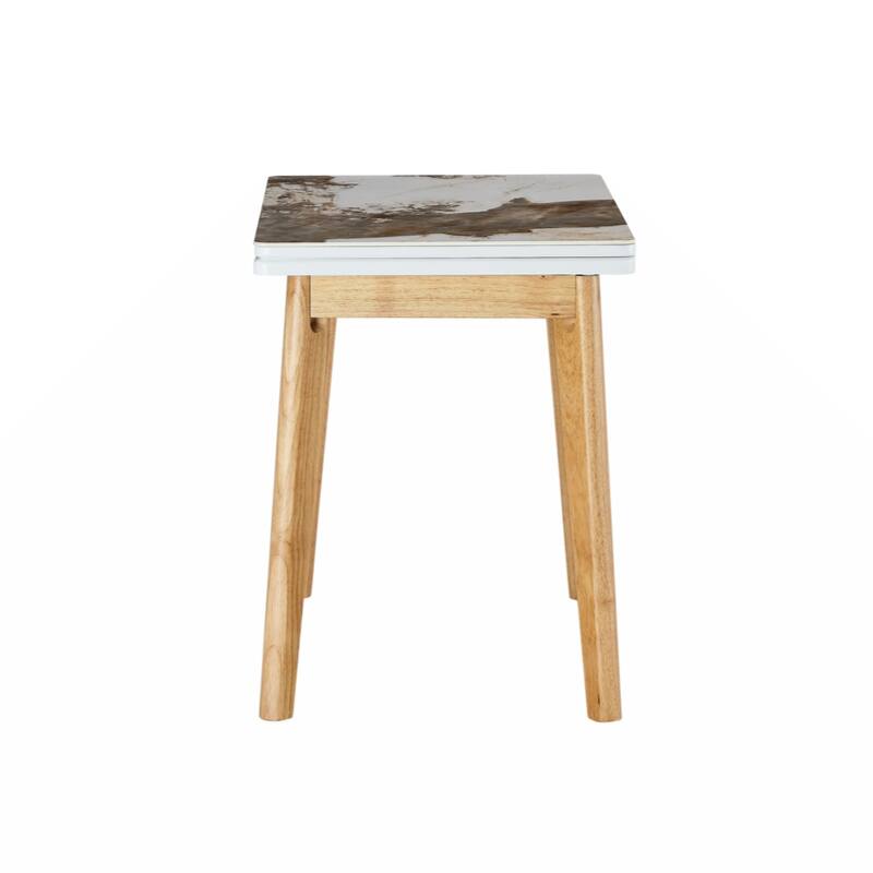sintered stone tabletop with rubber wooden legs