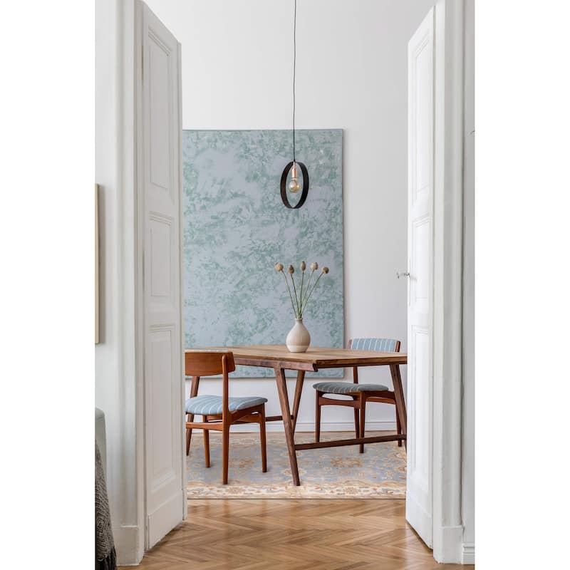 ECARPETGALLERY Hand-knotted Royal Oushak Light Blue Wool Rug - 6'2 x 8'10