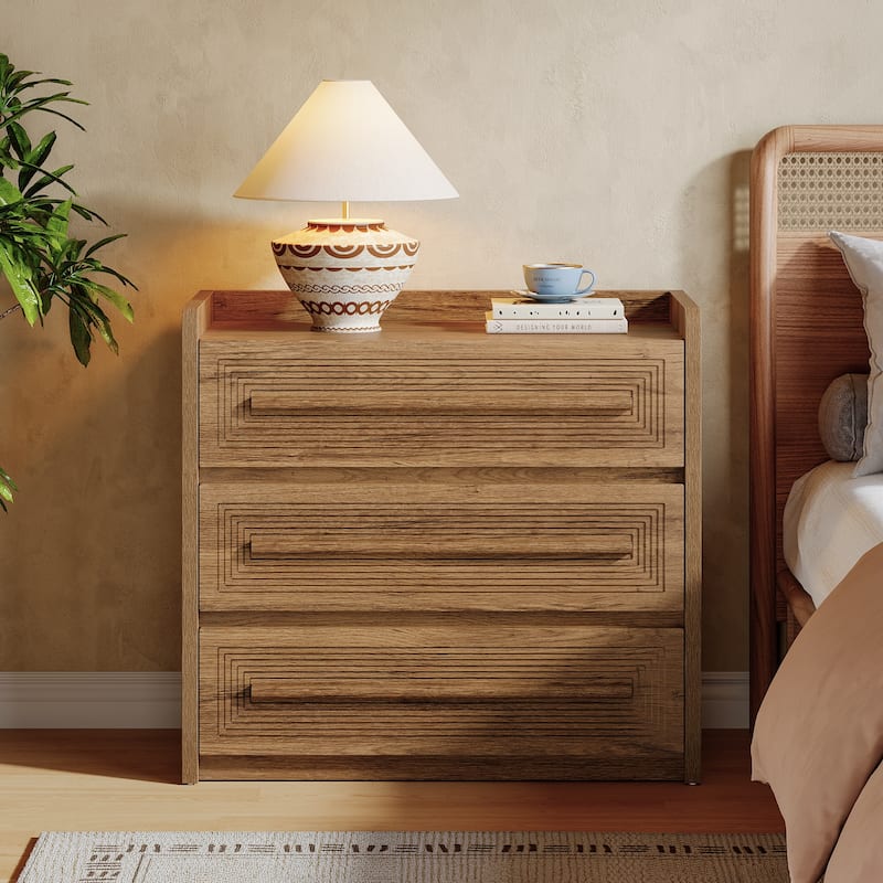 32" Wide Oversized Nightstand with 3 Drawers