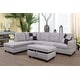 preview thumbnail 1 of 6, Melod 104"Wide 3-Pieces Sectional Sofa Set,Grey White(121) Left Facing