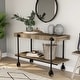 preview thumbnail 20 of 25, Hyssop Farmhouse 47-inch Metal 1-Shelf Console Table by Furniture of America Rustic Oak