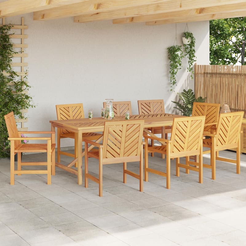 vidaXL Garden Dining Set 6/8 pcs Brown Medium/Standard Solid wood - 23.2 x 24.6 x 35.0