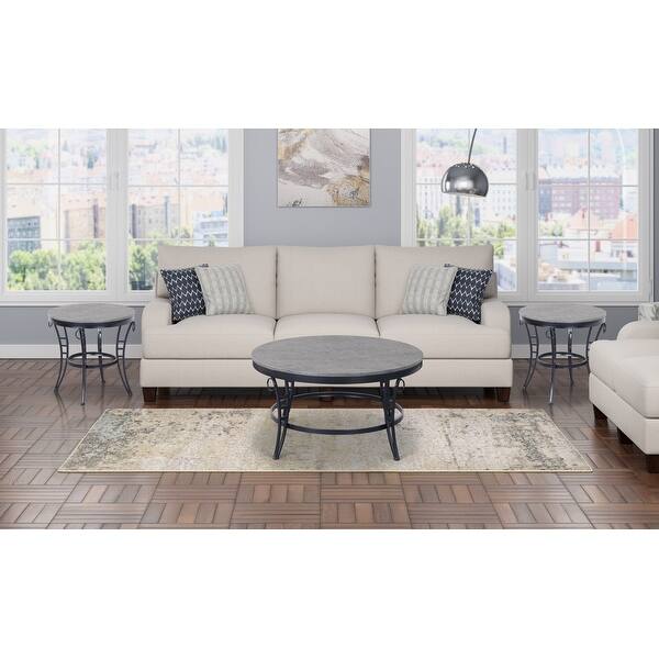 Shop Porch Den Erawan Emmerson Grey Round End Table On Sale
