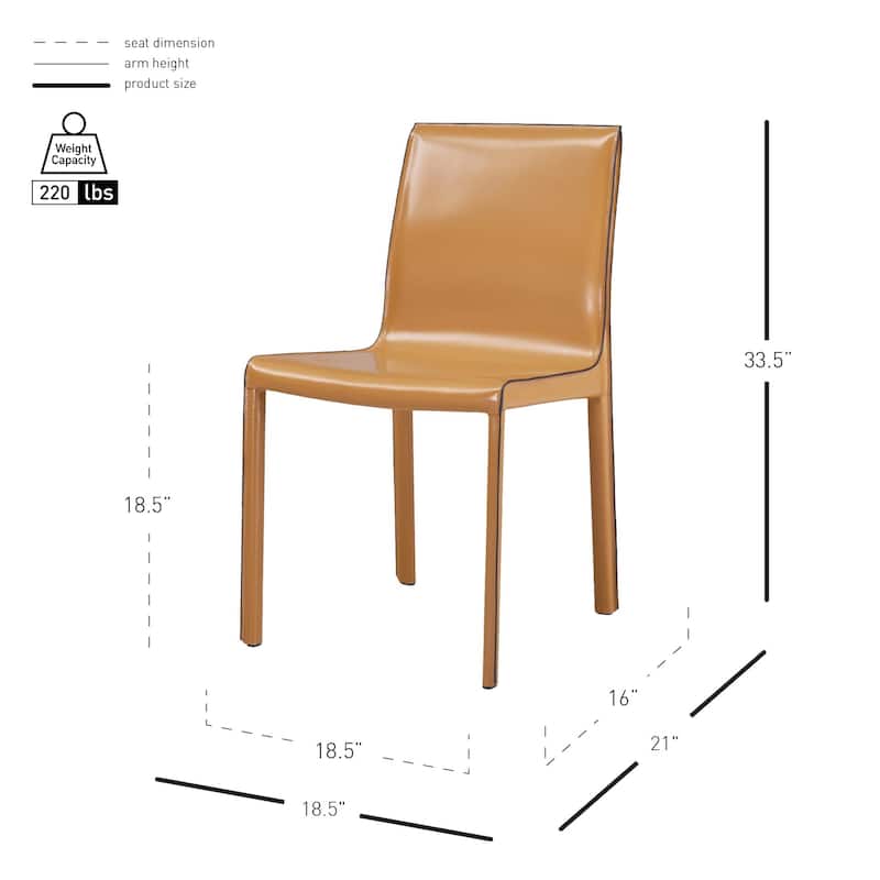 NPD Furniture Gervin Recycled Leather Chair (Set of 2)