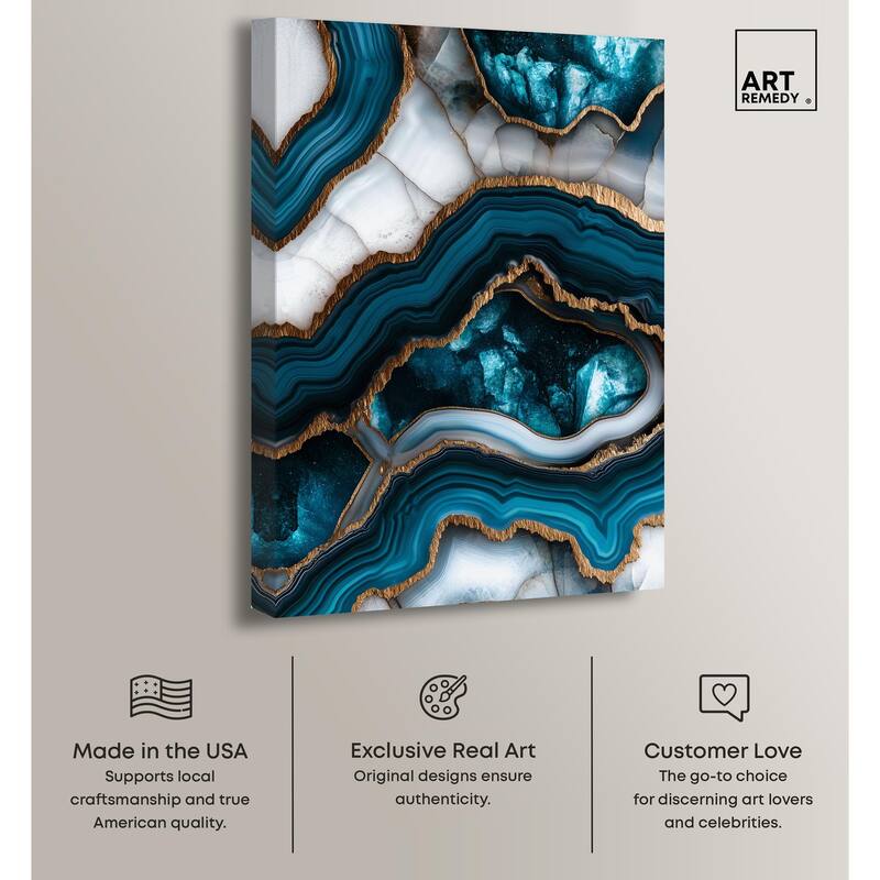 Teal Tectonic III Canvas by Art Remedy, Gallery Wrapped
