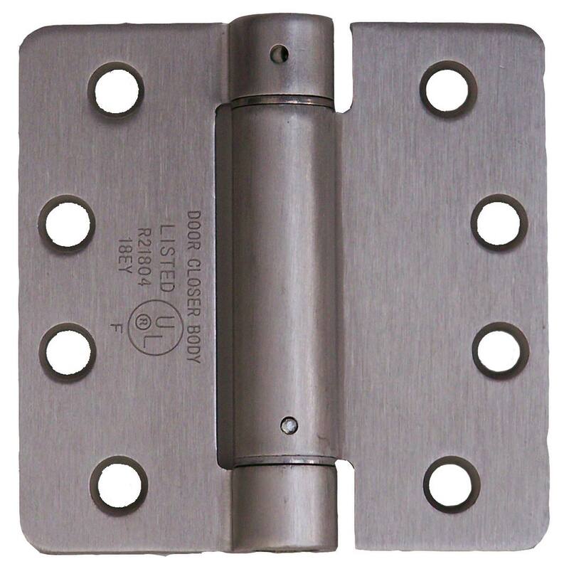 Pamex 4 Inch x 4 Inch Spring 1/4 Inch Radius Corner Mortise Hinge -